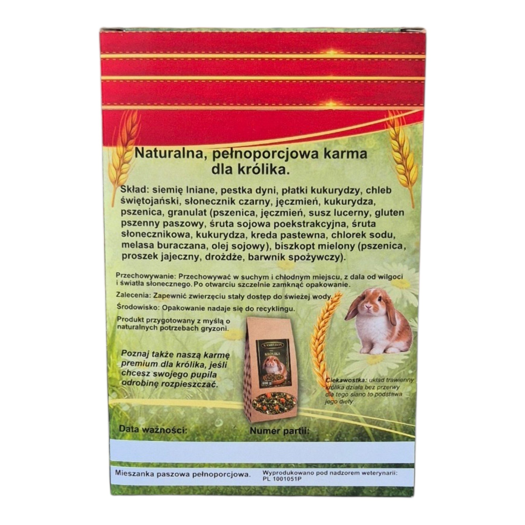 Karma dla królika podstawowa - kartonik 500g - obrazek 3