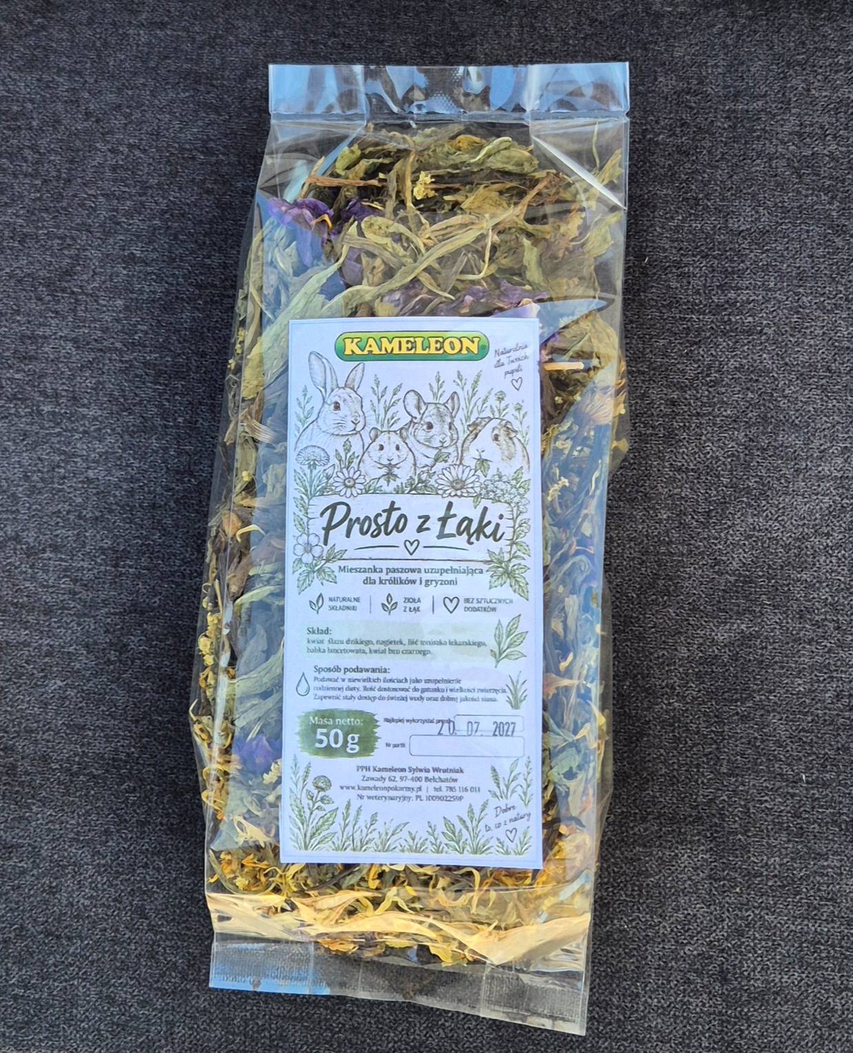 Prosto z łąki – mieszanka ziół dla królików i gryzoni 50g - obrazek 2